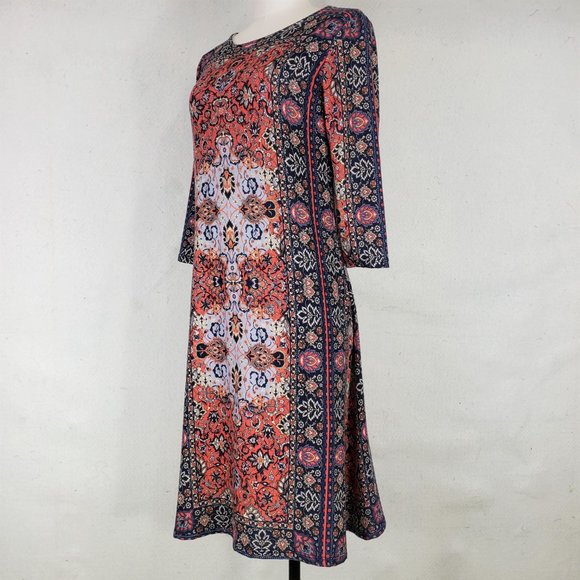 Nurture Soft Stretchy Poly Knit Print Dress M - Picture 4 of 10
